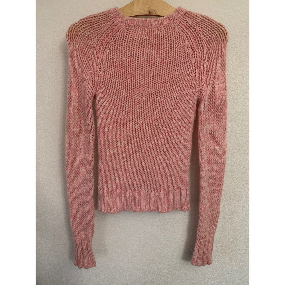 American Eagle Sheer Angora Wool Blend Knit Sweater Pink Small NWT - Picture 6 of 6